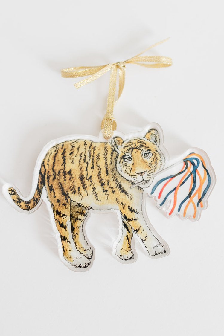 Tiger, Blue and Orange- Acrylic Ornament