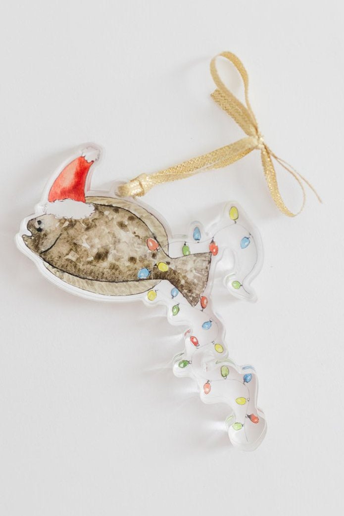 Christmas Flounder Acrylic Ornament