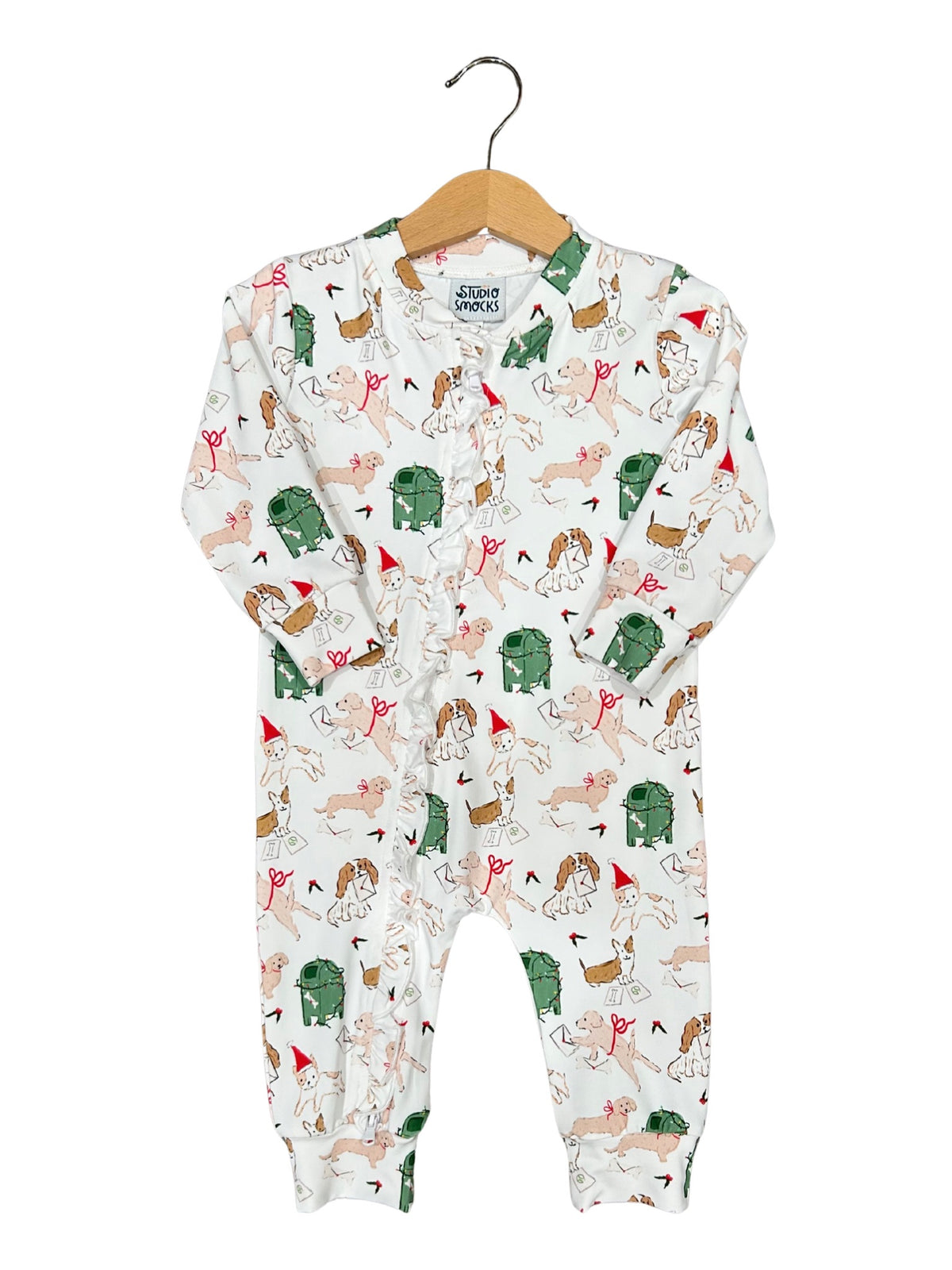 Puppy Letters to Santa, Girls Zip Pajama