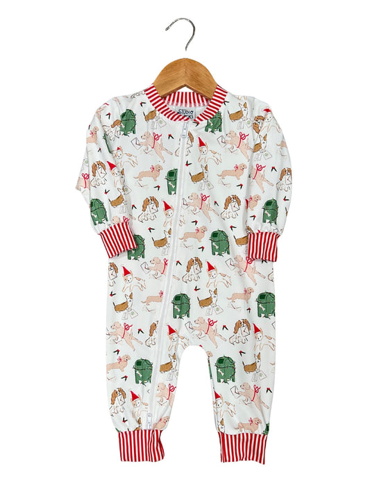 Puppy Letters to Santa, Boys Zip Pajama