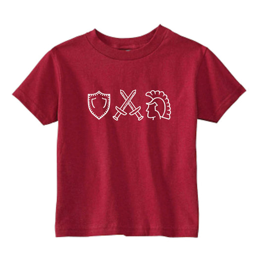 Red and White Trojan t-shirt- Toddler *Runs Small* Rabbit Skins