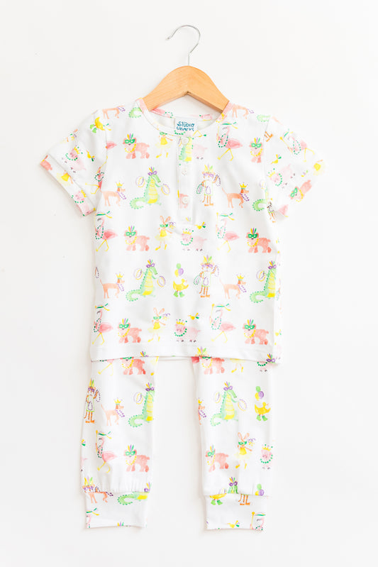 Mardi Gras Animal Parade 2pc Pajama