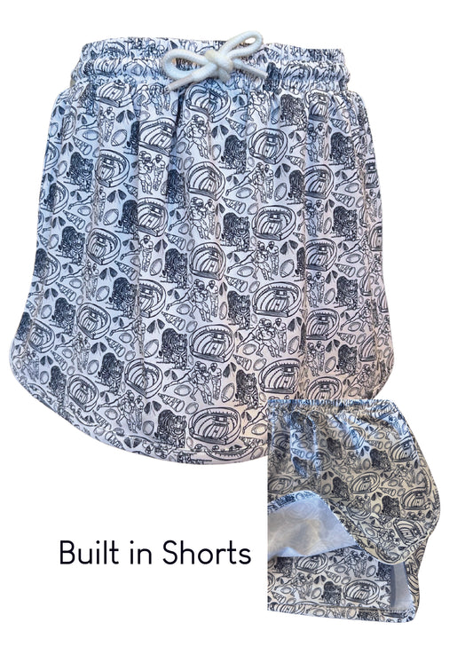 Tiger Blue/White Skort