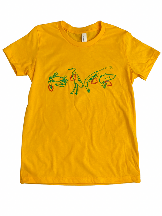 Youth Gold Mardi Gras T-Shirt/ Bella Canvas Brand