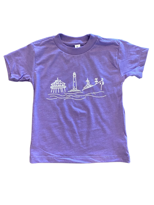 Mobile Bay Toddler t-shirt, Heather purple, Bella Canvas kids, runs smaller